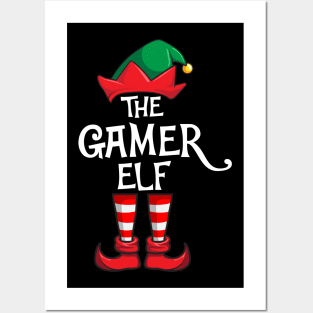 Gamer Elf Matching Family Christmas Posters and Art